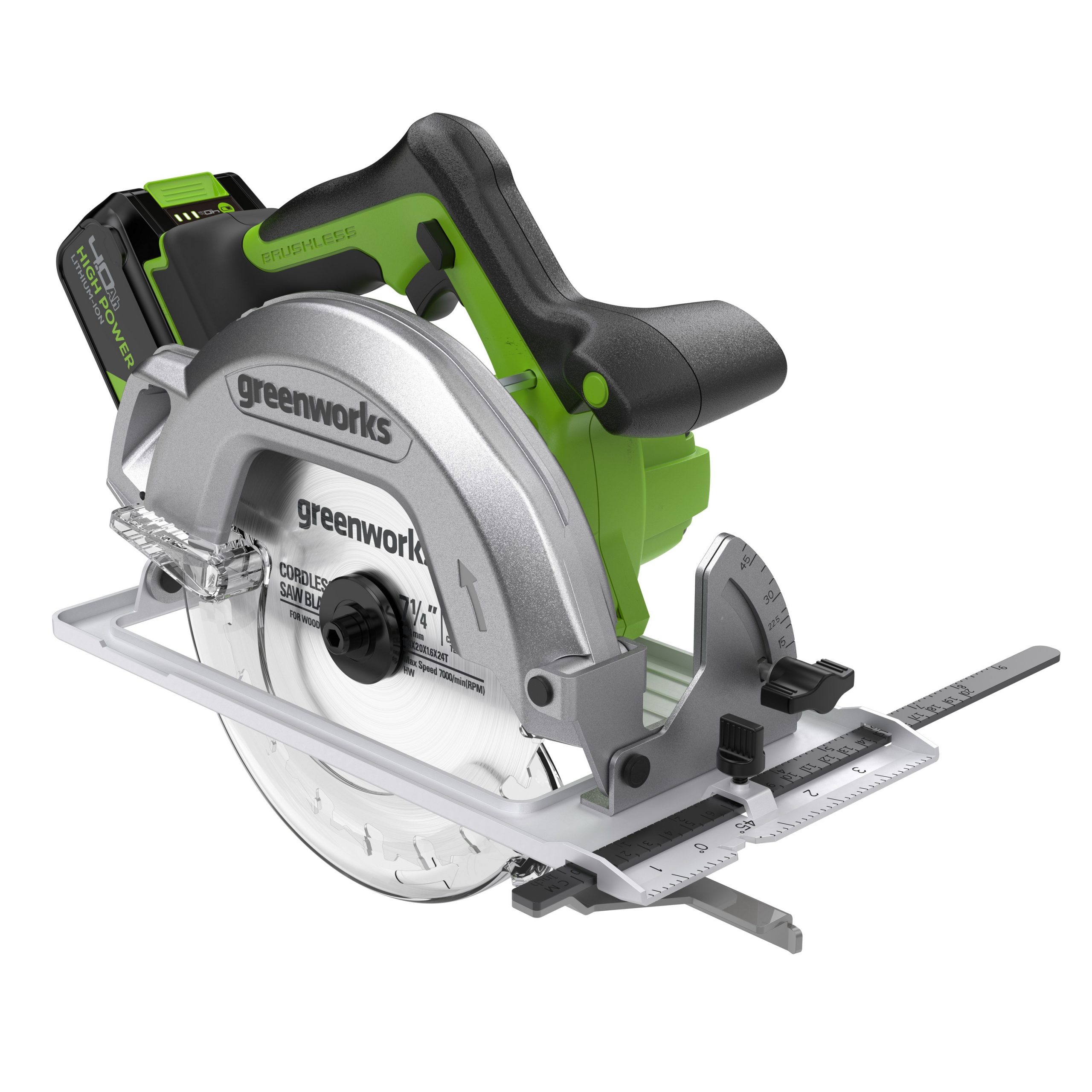 1500907CUB_0 Циркулярная пила аккумуляторная Greenworks 24V GD24CS (1хАКБ 4Ач и ЗУ)